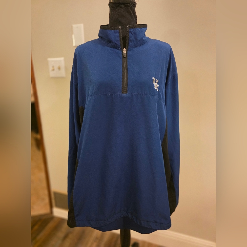 Cutter & Buck University Of Kentucky Navy and Black WeatherTec Pullover